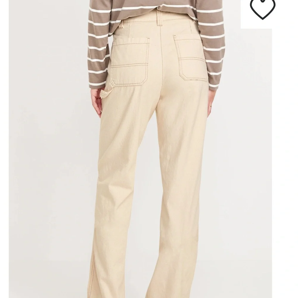 Old Navy High Waisted Utility Pant in Natural White NWT - Picture 2 of 11